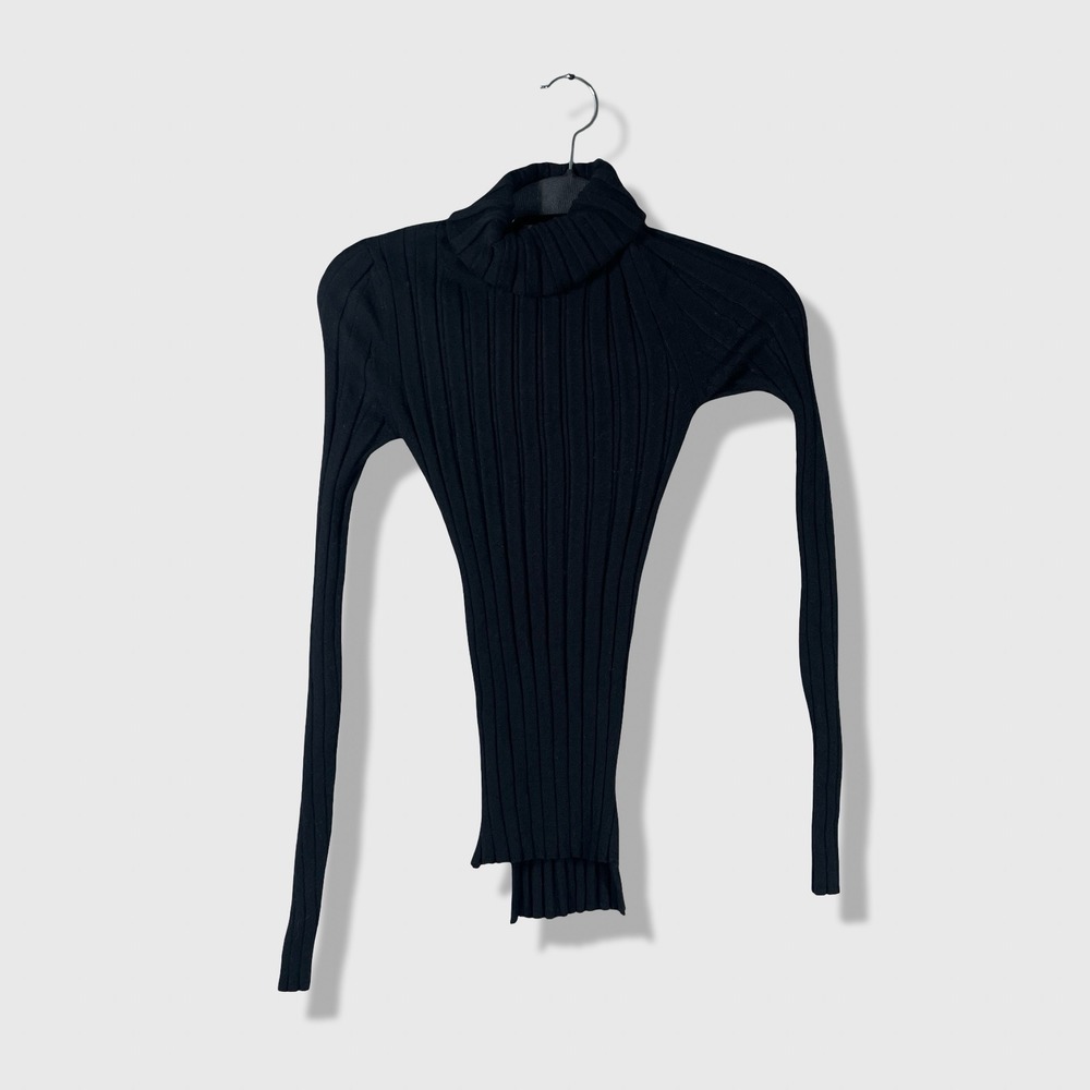 Acne Studios Carin Merino Turtleneck Sweater Womens S Black Ribbed Minimalist